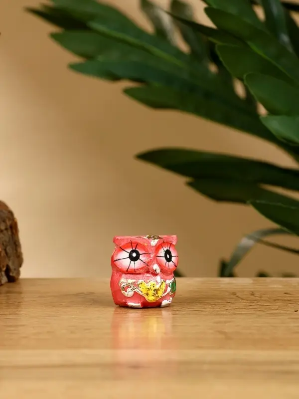 Набор сувенирный "Совята" дерево H 4, 3, 2 см, цв. розовый