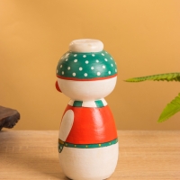 Деревянная кукла кокеши "Снеговичок" 7х7,5х15 см