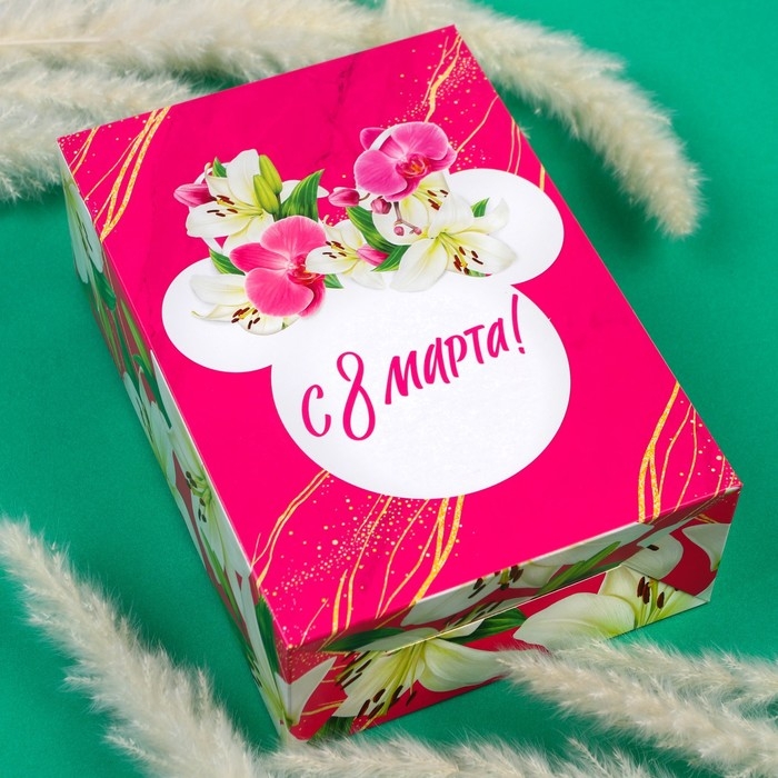 Подарочная коробка, складная &laquo;8 Марта&raquo;,16х23х7.5 см, Минни Маус