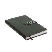 Ежедневник недатированный формат А5, с хлястиком, 112л, линия, пвх, Зеленый