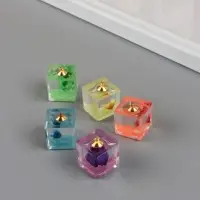 Подвеска для творчества акрил "Цветок в кубе" светится в темноте МИКС 1,6х1,6х1,8 см