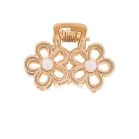 Крабик для волос &laquo;Маргарита&raquo;, ромашки жемчуг, 2.5 см, золото