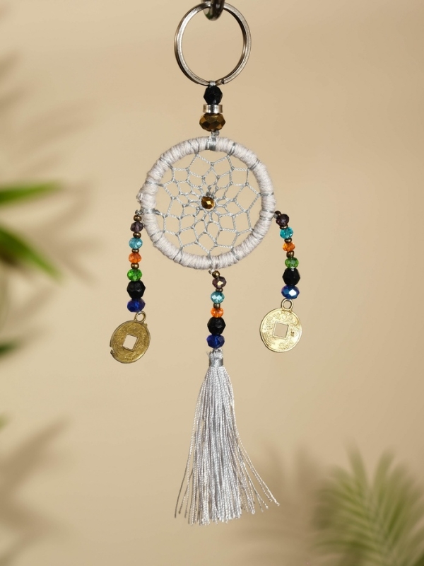 Брелок "Ловец снов" 4х15 см. бежевый