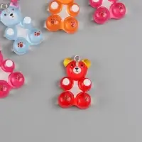 Подвеска для творчества акрил "Мишка леденцовый" МИКС 3,1х2х1 см