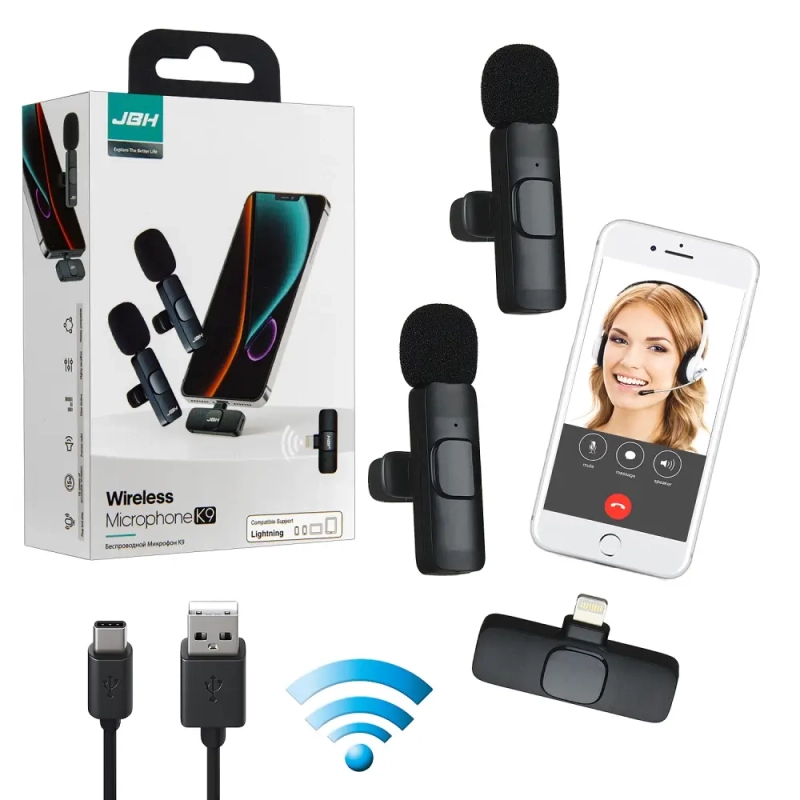 Микрофон беспроводной Lightning K9 2 in1 JBH