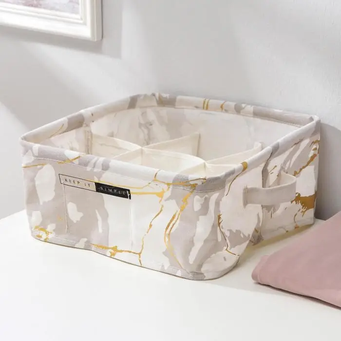 Органайзер для хранения Доляна &laquo;Мрамор&raquo;, 6 отделений, 28,5&times;28,5&times;12 см, цвет серый