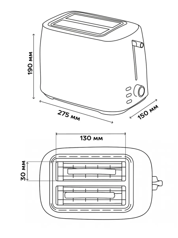 Тостер кухонный электрический для хлеба SC-TM11032