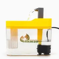 Фонтан для кошек и собак 1,5 л, 16,5 х 11,5 х 12 см, евророзетка, жёлтый