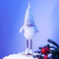 Фигура текстиль &laquo;Гном в белом&raquo; 55 см, 1 LED, от батареек AG13&times;3, свечение тёплое белое