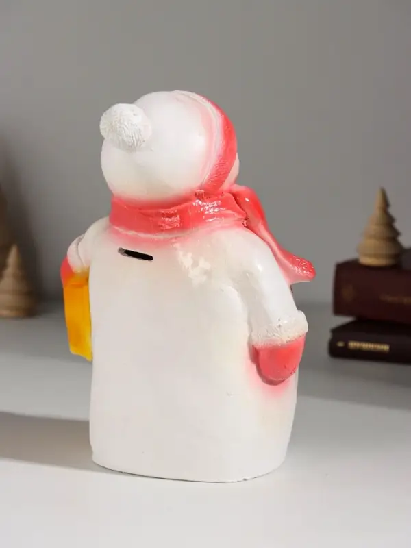 Фигура "Снеговик с подарком" 19 см, красный