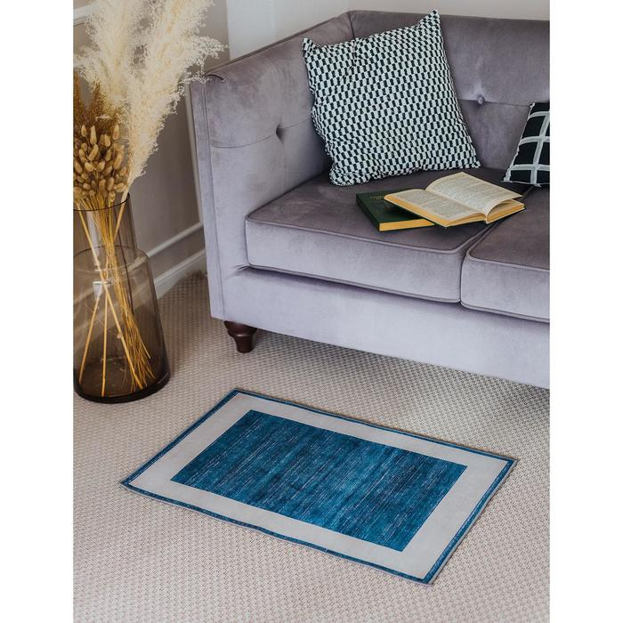 Коврик для дома Доляна &laquo;По-домашнему&raquo; , 50&times;80 см, цвет синий