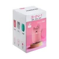 Увлажнитель HM-17 "Ушки", ультразвуковой, 0.26 л, 2 Вт, подсветка, USB ( в комп-те)