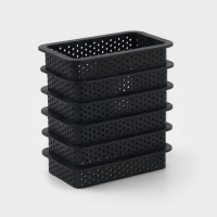 Формы для выпечки перфорированные Доляна &laquo;Прямоугольник&raquo;, набор 6 шт, пластик, 10&times;5,5&times;2 см, чёрные