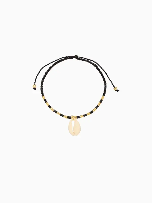 Браслет "Виколия" длина 16 см, цв. чёрный, золотистый