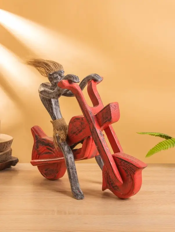 Сувенир "Абориген байкер" дерево, 35х15х30 см