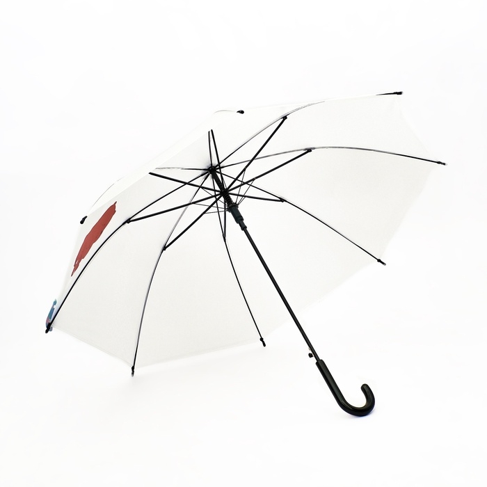 Зонт полуавтоматический &laquo;Медведь&raquo;, 8 спиц, R = 47/54 см, D = 108 см, цвет белый