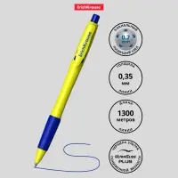 Ручка шариковая автоматическая ErichKrause JOY Neon, узел 0.7 мм, чернила синие, резиновый держатель, супермягкое письмо, длина линии письма 1300 метров, МИКС