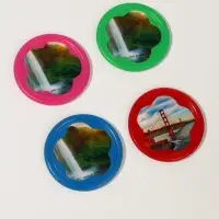 Зеркало карманное, с рамкой под фотографию, d = 6,5 см, фасовка 20 шт, рисунок МИКС