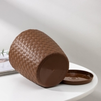 Горшок для цветов с поддоном &laquo;Ротанг&raquo;, 1,2 л, цвет тёмно-коричневый