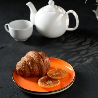 Тарелка фарфоровая обеденная Magistro &laquo;Церера&raquo;, d=20 см, цвет оранжевый