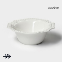 Салатник фарфоровый Magistro &laquo;Сюита&raquo;, 350 мл, d=15,5 см, цвет белый