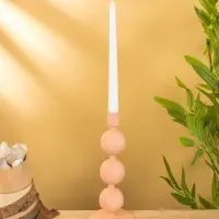 Подсвечник на 1 свечу "Пудровый" с 3 сферами 10х10х25 см