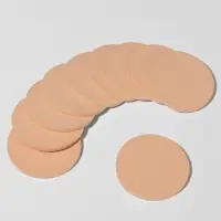 Спонжи для макияжа, набор - 10 шт., d=8 см, бежевые