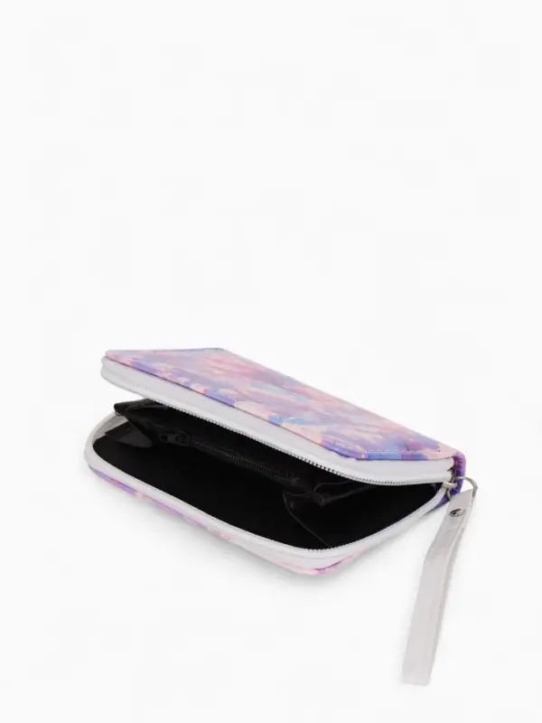 Кошелек жен 07-01-01 Июнь2535 цветы, 12*1,5*9 см, 2 отд+отд/молн, д/карт, сиреневый