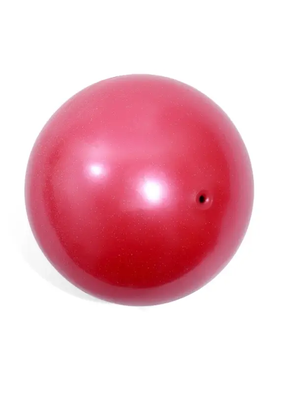 Мяч для художественной гимнастики Металлик с блестками, диаметр 19см, цвет красный