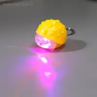 Фонарик брелок для ключей на кольце &laquo;Ёжик&raquo;, 2.8&times;3.5&times;4.8 см, МИКС