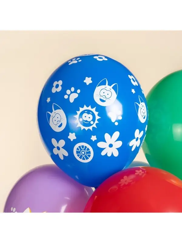 Воздушные шары латексные 12" &laquo;Котенок Котэ, С Днем Рождения&raquo;, 25 шт., МИКС