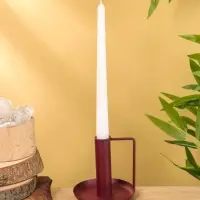 Подсвечник на 1 свечу текстурный с ручкой и блюдцем &laquo;Баклажан&raquo;, 10&times;10&times;9.5 +/- ,5 см