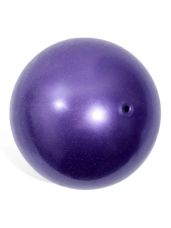 Мяч для художественной гимнастики Металлик с блестками, диаметр 19см, цвет фиолетовый