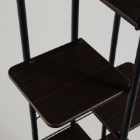 Подставка для цветов Greengo, 4 полки, 36 &times; 23 &times; 74 см, напольная, каркас металл, полки МДФ, чёрная