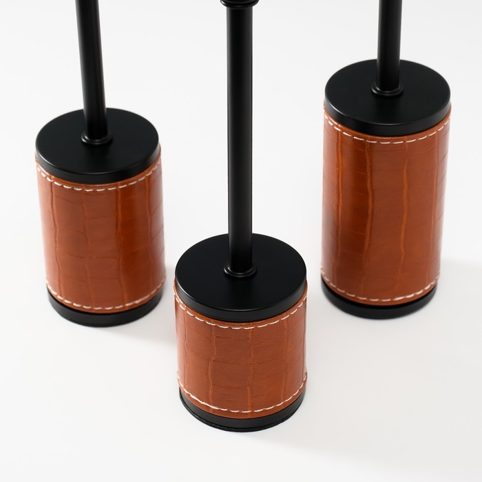 Подсвечник металл "Надёжность" d=2,2 см, набор 3 шт h= 27 см, 24,5 см, 23 см