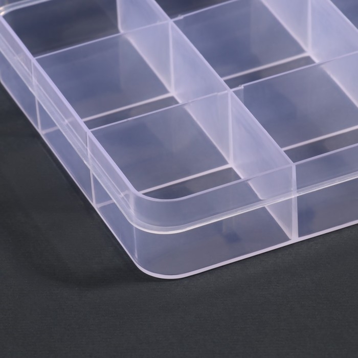 Органайзер для декора, 15 ячеек, 17,4 &times; 10 &times; 2,2 см, цвет прозрачный