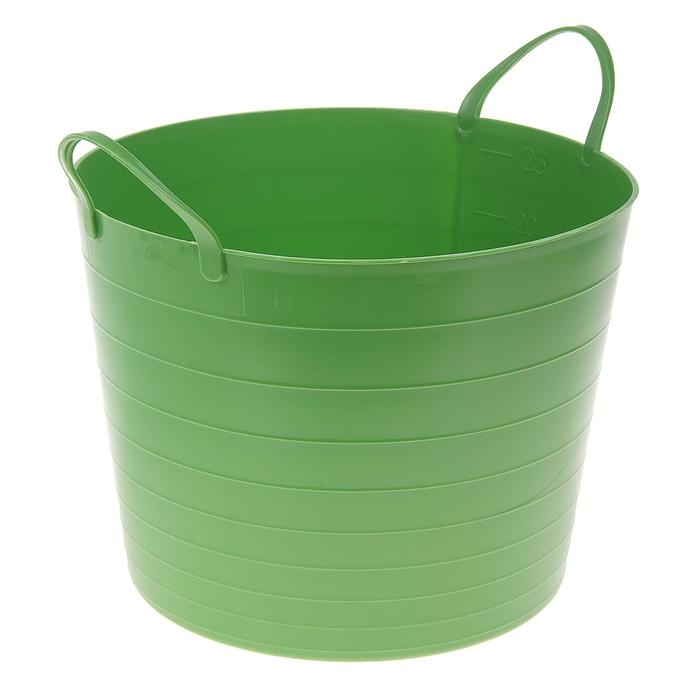 Корзина для белья мягкая, 27 л, 37,5&times;37,5&times;30 см, цвет ярко-зелёный