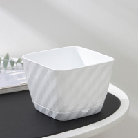 Горшок для цветов с поддоном &laquo;Классика&raquo;, 1 л, пластиковый, белый