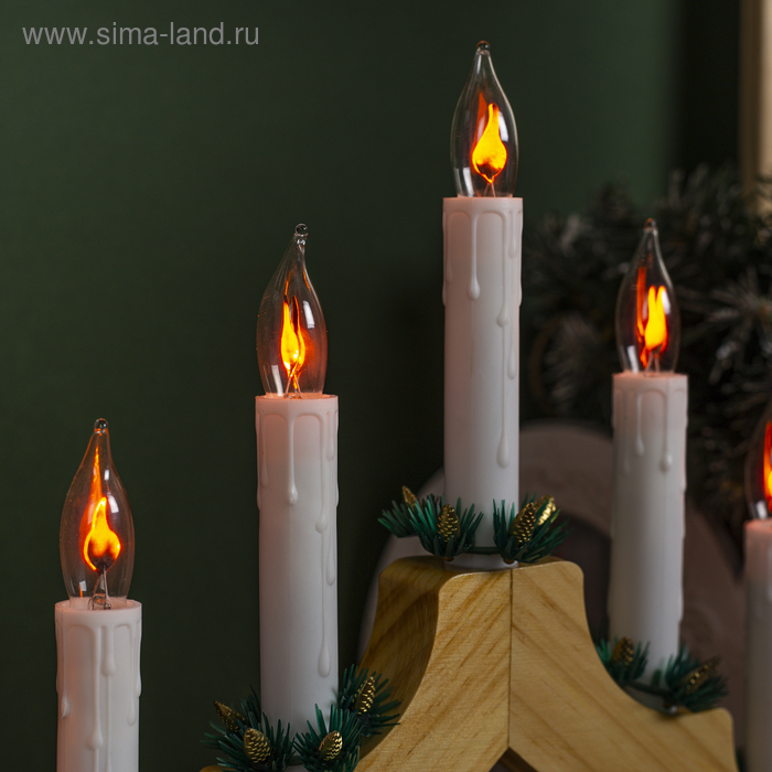 Светодиодная фигура &laquo;Рождественская горка&raquo; 39.5 &times; 33 &times; 5 см, дерево, 220 В, эффект пламени