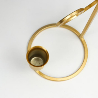 Подсвечник металл на 1 свечу "Скрипичный ключ" золото 20,7х7,7х9,3 см