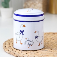 Банка для сыпучих продуктов &laquo;Гуси&raquo;, 800 мл, круглая