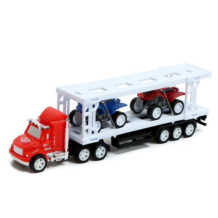 Грузовик инерционный &laquo;Автовоз&raquo;, с 2 квадроциклами, цвет МИКС