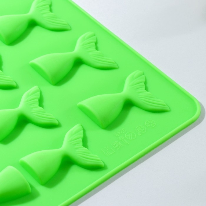 Форма для шоколада Доляна &laquo;Хвост&raquo;, силикон, 25&times;22,5&times;0,4 см, 18 ячеек (5,3&times;4 см), цвет МИКС