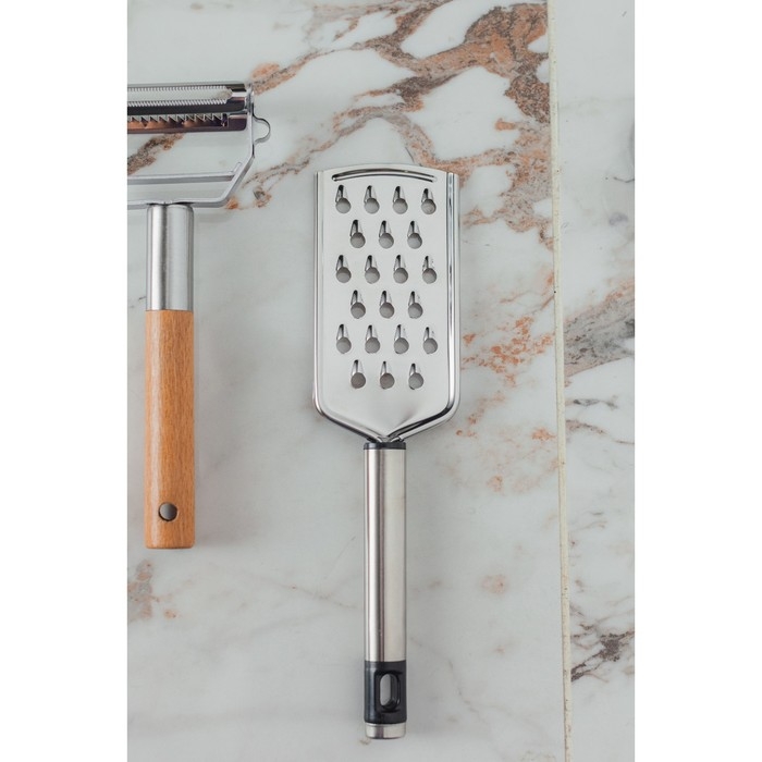 Тёрка для сыра крупная Доляна Fargo, 23,5&times;6&times;2, с ручкой, цвет серебристый