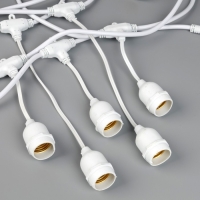 Гирлянда &laquo;Ретро белт-лайт&raquo; со свесами 10 и 20 см, 10 м, IP54, УМС, 2W, белая нить, шаг 50 см, Е27 (без ламп), 220 В