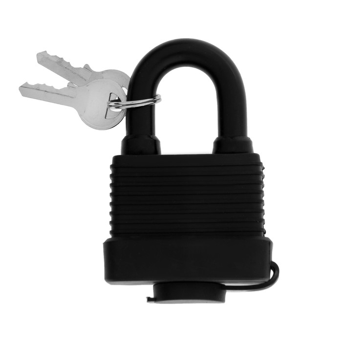 Замок навесной LOCKLAND, 50 мм, влагозащищенный,  короткая дужка, 2 ключа, цвет черный
