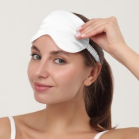 Маска для сна &laquo;ШЁЛК&raquo;, 20 &times; 10 см, резинка одинарная, цвет бежевый