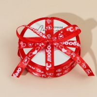 Лента атласная, подарочная упаковка, &laquo;С любовью&raquo;, красная, 1 см х 5 м