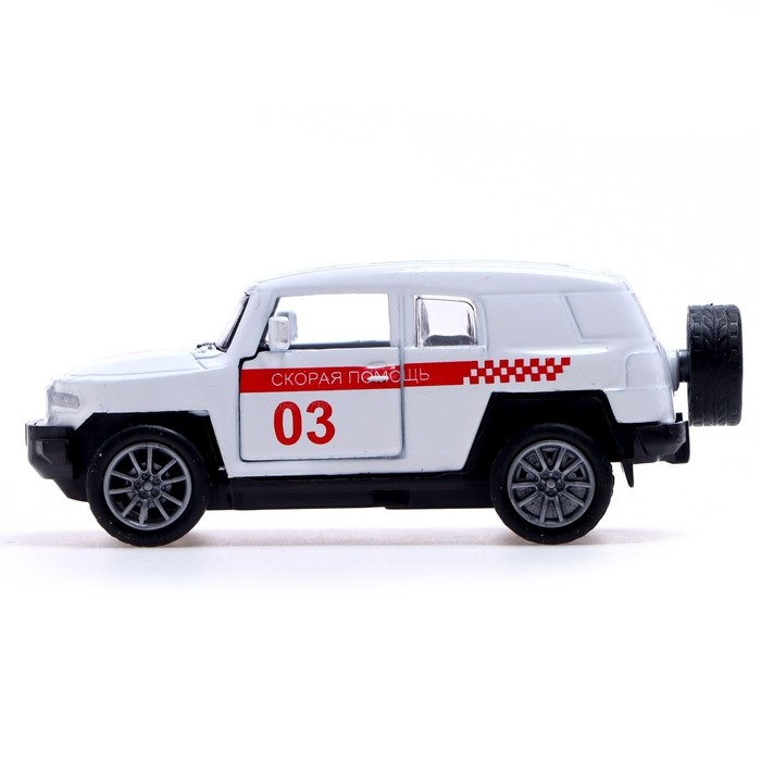 Машина металлическая &laquo;Скорая помощь&raquo;, инерционная, открываются двери, масштаб 1:48, цвет белый