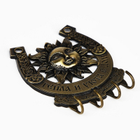 Ключница настенная-подкова &laquo;Тепла и уюта в дом&raquo;, солнце, 9,7 х 11,5 см.